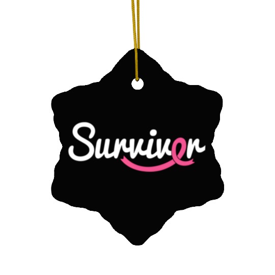Breast Cancer Survivor K Ribbon Breast Cancer Awar Ceramic Ornaments