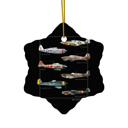 WW2 Fighter Aircraft Warbirds Ceramic Ornaments
