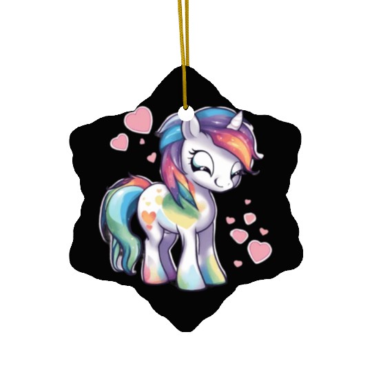 Valentine Pony Ceramic Ornaments