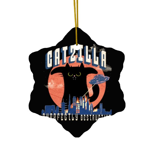 Catzilla king of cats,movie parody Ceramic Ornaments