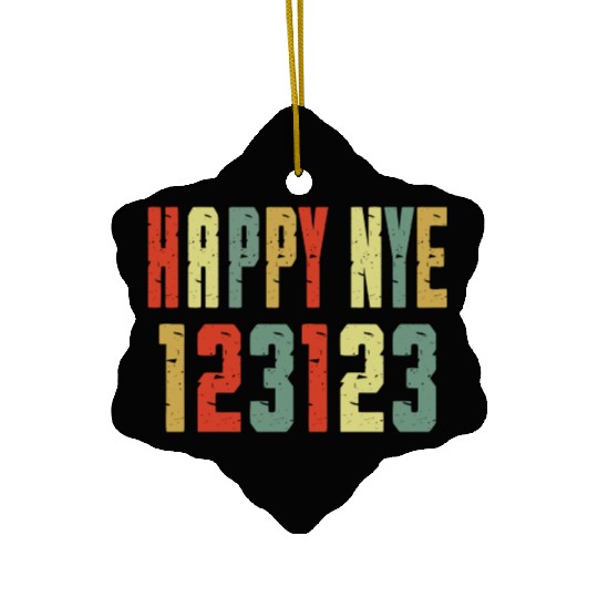 123123 Happy New Year 2024 NYE Ceramic Ornaments