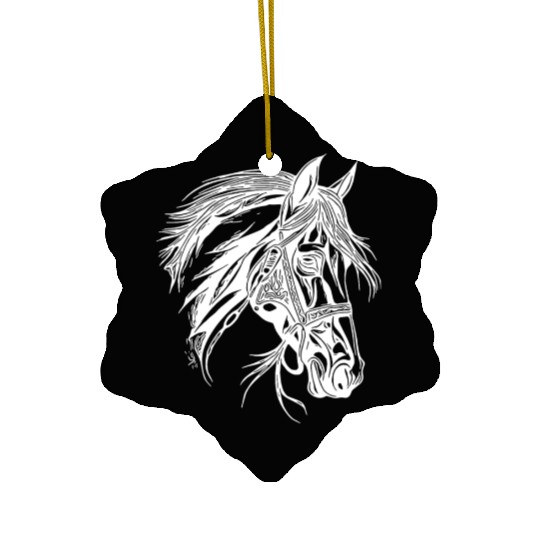 Racy Horse With Mane Horse Dressage Equestrian Ceramic Ornaments