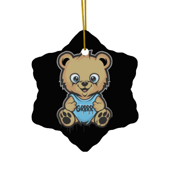 Grrrr cute cartoon baby bear cub Ceramic Ornaments