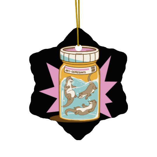 Joyful Otter Jar Ceramic Ornaments