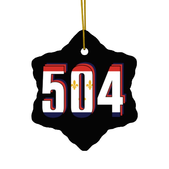 504 Area Code New Orleans Louisiana Map Number Ceramic Ornaments