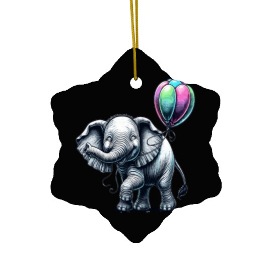 Elephant Balloon Joy Ceramic Ornaments