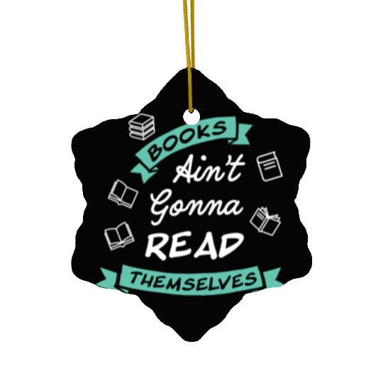 Funny Reading Teacher Bookworm Ceramic Ornaments