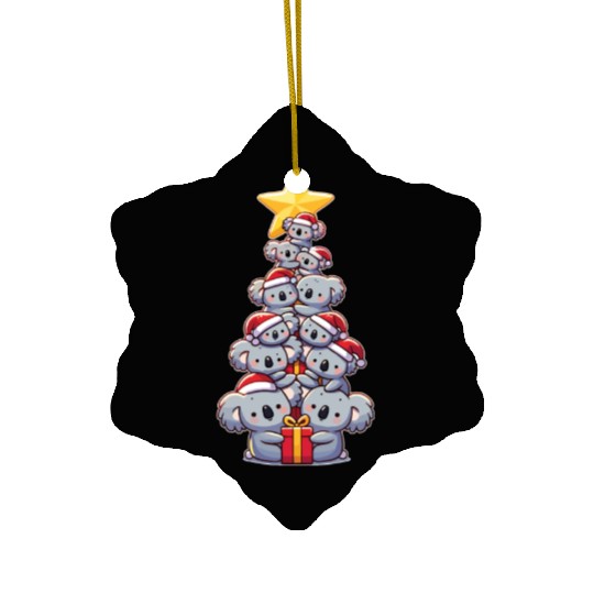 Koala Christmas Tree Merry Christmas Ceramic Ornaments