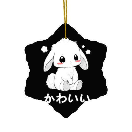 Kawaii Bunny Chibi Animal Japanese Cutesy Style Ae Ceramic Ornaments