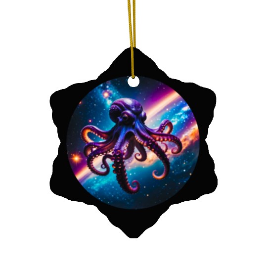 Space Octopus Ceramic Ornaments