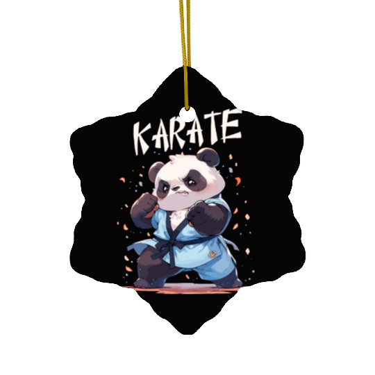 Funny Japanese Karate Panda Kawaii Karateka Ceramic Ornaments