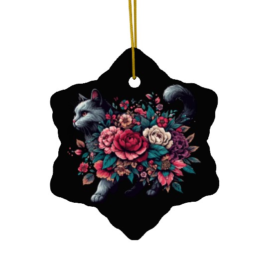 Floral Cat Mom: Embrace the Purrfect Style for Cat Ceramic Ornaments