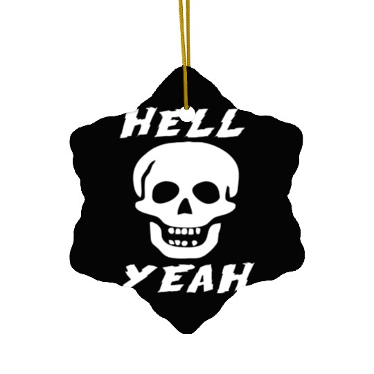Stone Cold skull hell yeah Ceramic Ornaments