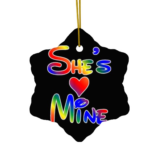LGBT Pride I'm Her She's Mine Lesbian Couple Love Ceramic Ornaments