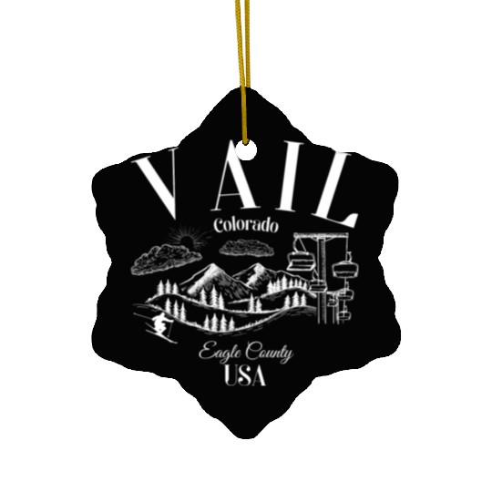 Vail Colorado Ceramic Ornaments
