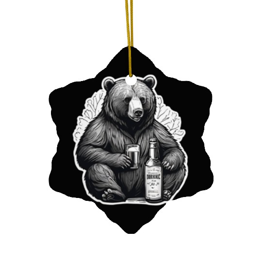 grizzly bear Ceramic Ornaments