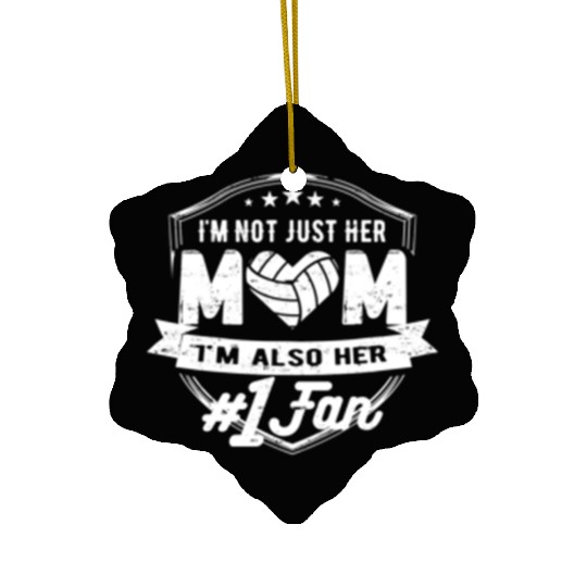 Number One Fan Volleyball Mom Ceramic Ornaments