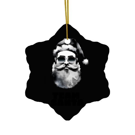 Team Santa Ceramic Ornaments