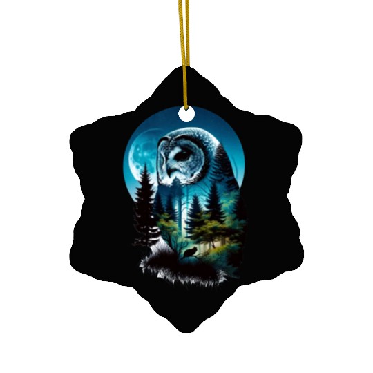 Nature in Owl Pattern Ceramic Ornaments