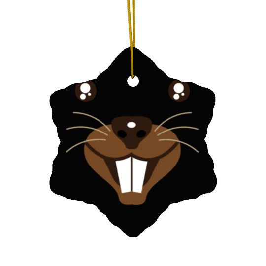 Groundhog Face Rodent Happy Groundhog Day Ceramic Ornaments