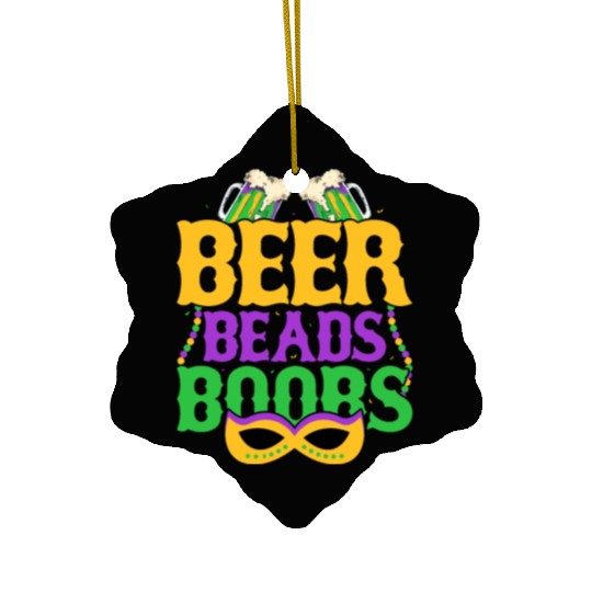 Beer Beads Boobs Mardi Gras Carnival Ceramic Ornaments