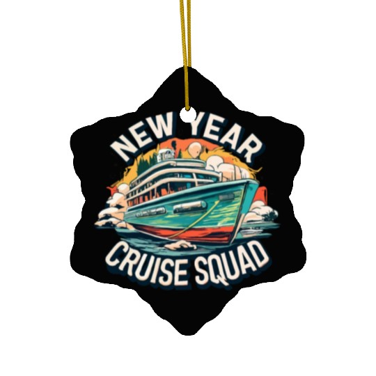 new year cruise squad 2024 boat cruise lovers gift Ceramic Ornaments