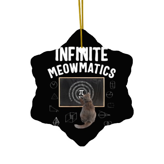 Pi Day Ceramic Ornaments, Infinite Moewmatics Cat Scribbling