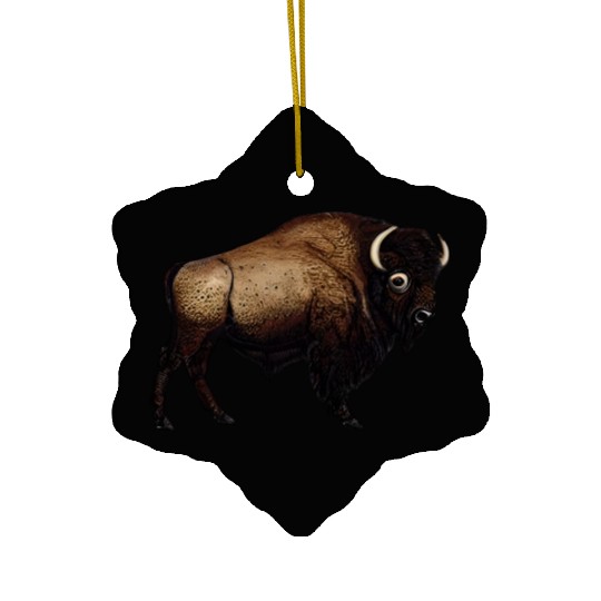 Bison art design majesty of nature buffalo Ceramic Ornaments