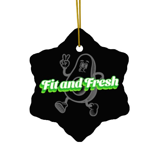 Fit and Fresh Avocado Gym Ceramic Ornaments