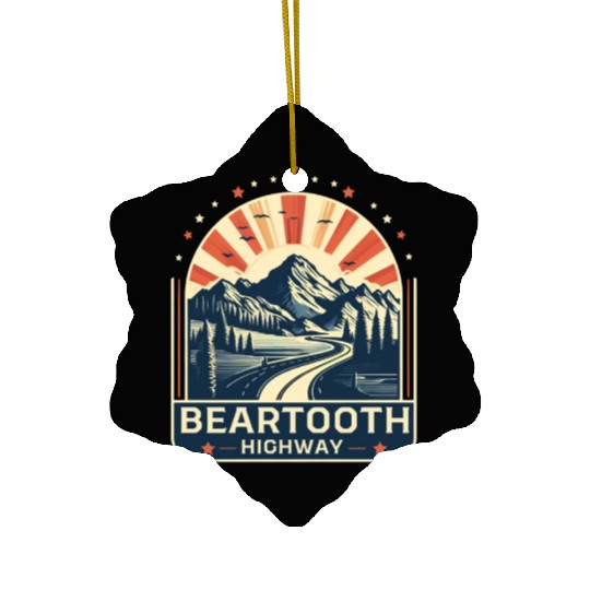Beartooth Highway US 212 Ceramic Ornaments