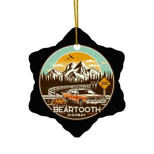 Beartooth Highway US 212 Ceramic Ornaments