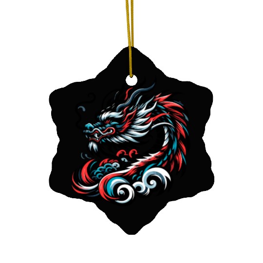 Colorful Chinese Dragon Artwork Essentials Ceramic Ornaments