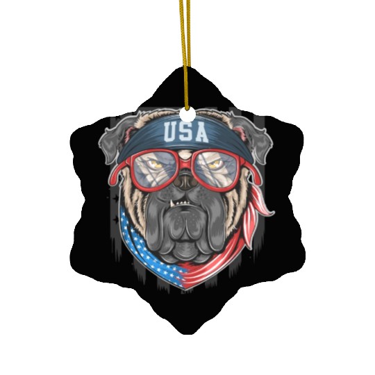 Patriotic Pooch - American Spirit Dog Ceramic Ornaments