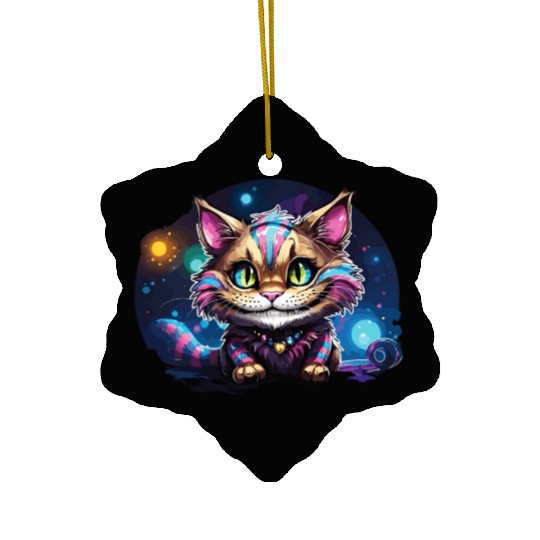 Fantasy Cheshire Cat Smile, Alice in Wonderland Ceramic Ornaments