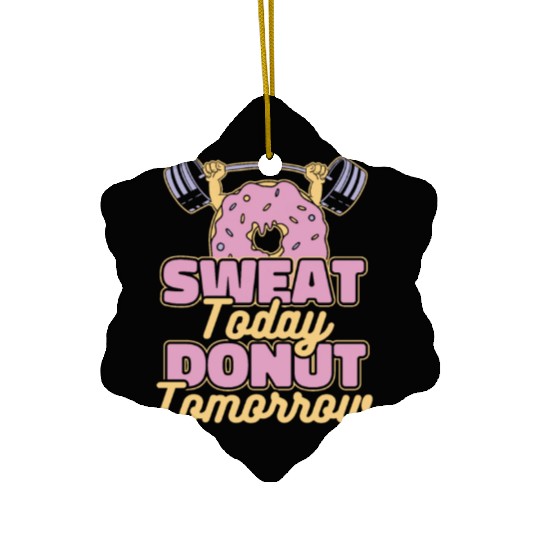 Fitness Donut Funny Donut Gym Ceramic Ornaments