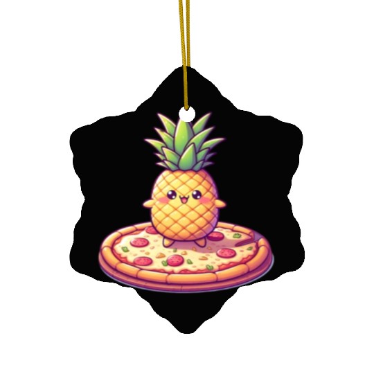 Pineapples on a pizza Ceramic Ornaments