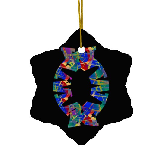 English-W alphabet black font letters Ceramic Ornaments