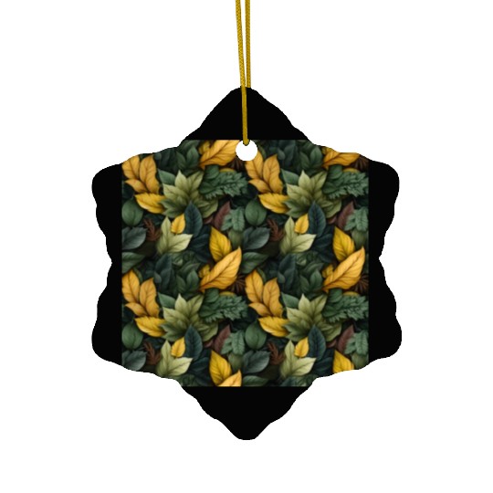 Fall Leaves Pattern Ceramic Ornaments