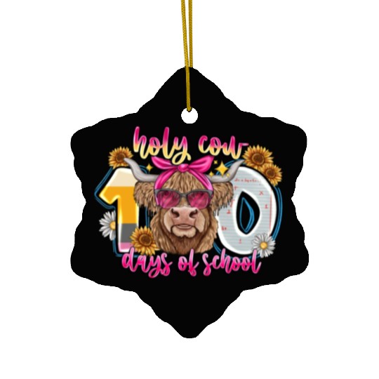 Holy Cow 100 Days Of School Ceramic Ornaments