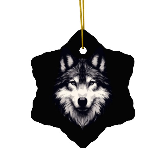 Mystic Alpha Wolf Ceramic Ornaments