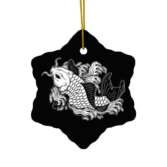 Angry Japanese Fish Ceramic Ornaments
