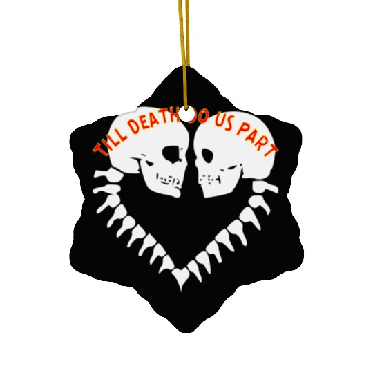 Skulls Till Death Do Us Part Heart © Ceramic Ornaments