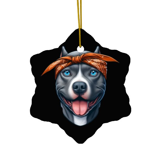 Pitbull The Gangster Ceramic Ornaments