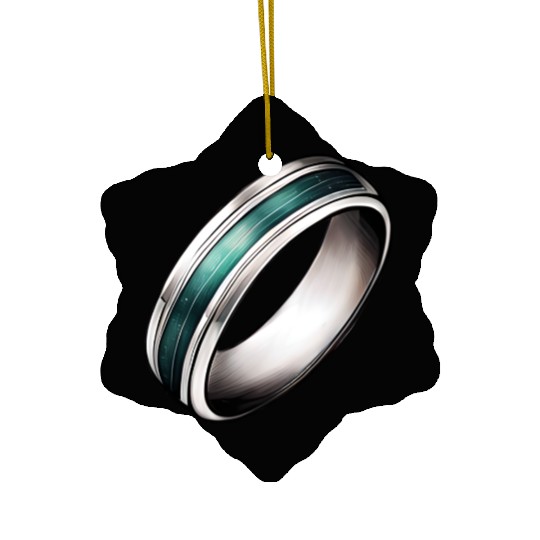 Silver Ring With Green Inlay Jewelry Ceramic Ornaments