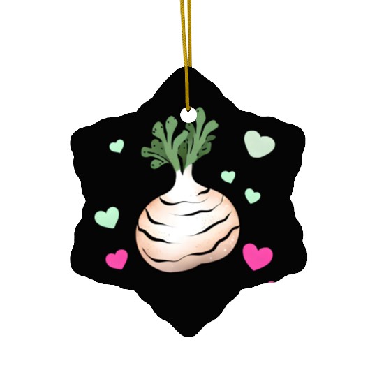 Turnip Love Valentine's Day Hearts Ceramic Ornaments