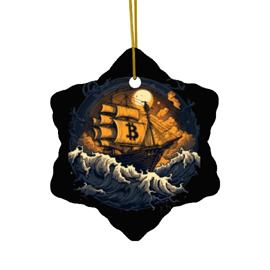 Bitcoin Ship Ceramic Ornaments