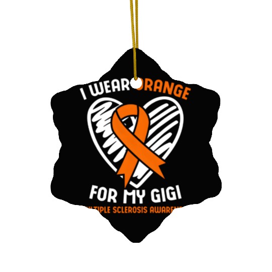I Wear Orange For My Gigi Multiple Sclerosis Aware Ceramic Ornaments