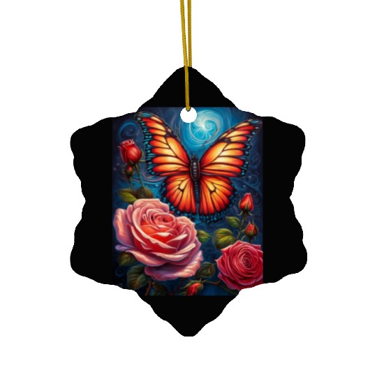 Emerald Monarch: A Delicate Embrace of Nature Ceramic Ornaments