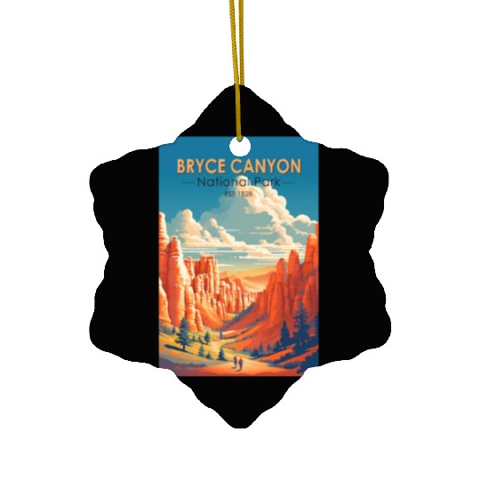 Bryce Canyon National Park Travel Art Vintage Ceramic Ornaments