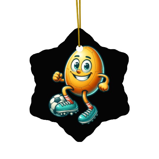 Easter egg football design, footballer Easter Ceramic Ornaments